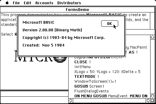Microsoft BASIC 2.0 for Mac - About